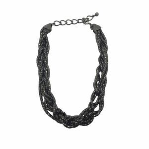 Express Women's Gunmetal Gray Lightweight Braided Chunky 20" Choker Necklace
